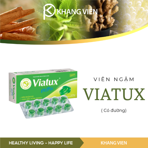 Viên ngậm giảm ho Viatux Extra (có đường)